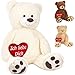 Produktbild Brubaker XXL Teddybär 100 cm Weiß mit einem Ich Liebe Dich Herz Stofftier Plüschtier Kuscheltier