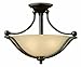 Hinkley-Two Light Olde Bronze Amber Seedy Glass Bowl Semi-Flush Mount-4651OB