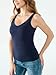 Giftifymama Maternity Nursing Tank Tops Nursing Bras for Breastfeeding V Neck Maternity Bra Sleeveless Casual Pregnancy Sports Tee Shirt with Built in Bra Navy S