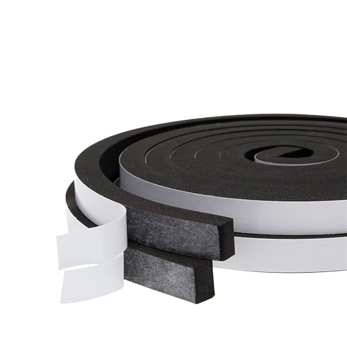 Bande d'étanchéité autocollante en mousse(15mm x 5mmx 5m), pour Isolation Phonique et Thermique des Fenêtres et Portes