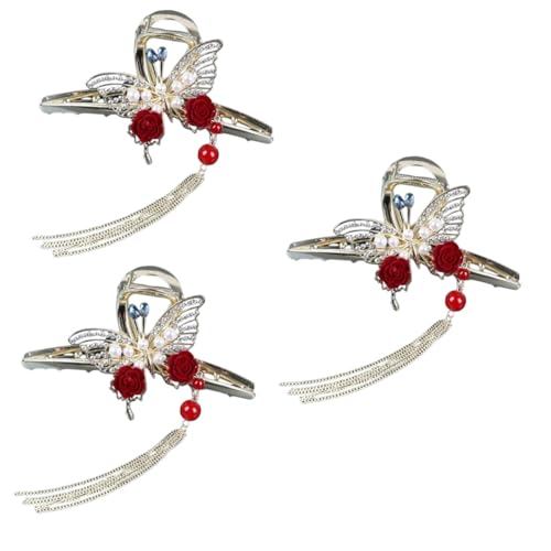 Clip à cheveux avec franges lot de 3 barrettes et accessoires coiffure femme tendance