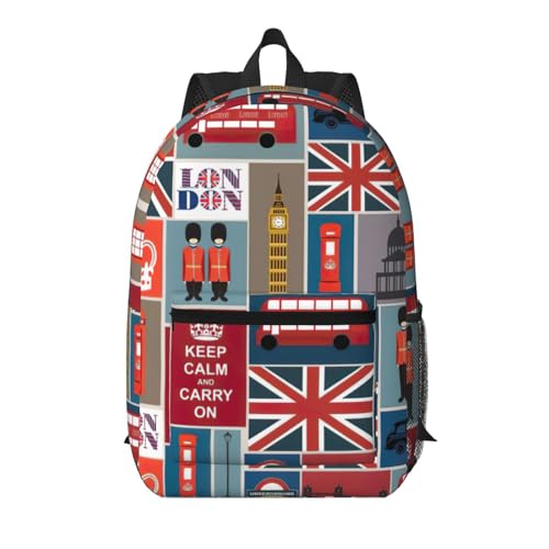Sac à dos d'école ultra léger Angleterre contre la fatigue du dos - Noir