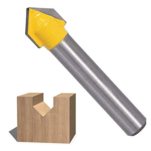 Bestgle 3pcs 1/4” Shank Core Cove Box Round Nose Router Bit and 3pcs 1/4” Shank V Groove Router Bit 90 Degree CNC Engraving V Grooving Bit Woodwroking Cutting Tool