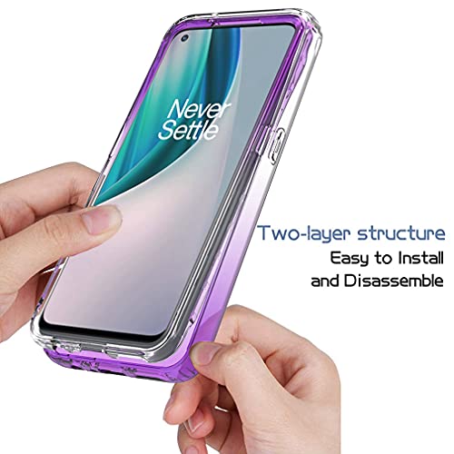 Bohefo Clear Case Compatible With Oneplus Nord N10 5G, Oneplus N10 Case For Girls Women, Cute Crystal Tpu Bumper Shockproof Protective Phone Case Cover For Oneplus Nord N10 5G (Purple) #TOP3