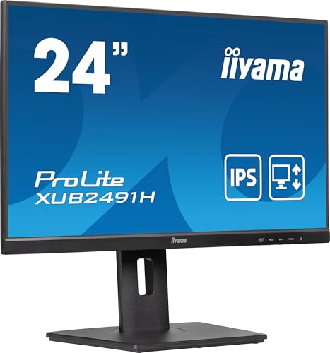 iiyama Prolite XUB2491H-B1 60,5cm 23,8' IPS LED-Monitor Full-HD 100Hz HDMI DP Adaptive Sync Höhenverstellung Pivot schwarz