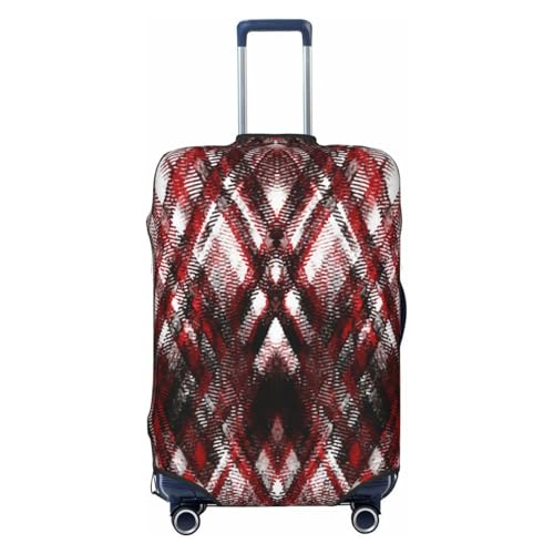 Red-Black-White-Aged-Grunge-Wall--Old-Weathered-Peeled-Painted-Plaster-Backdrop-Reddish-Ab Luggage Cover, Protective Washable Suitcase Cover - Travel Fashion Elastic Suitcase Protector X-Large