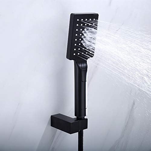 Mélangeur douche de salle de bain noir mat cascade LWX à double commande - 7