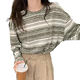 tシャツ レディース 長袖 ティーシャツ ボーダー トップス カットソー 体型カバー プルオーバー シンプル おしゃれ クルーネック 春 秋 冬