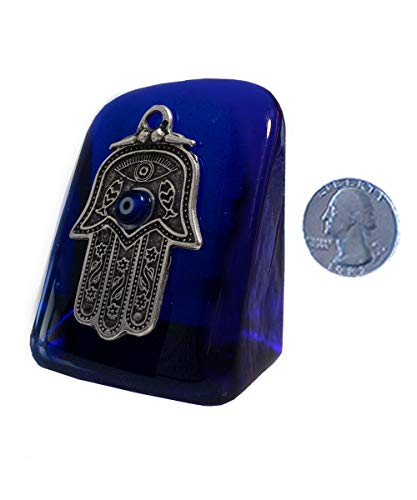 Handmade Glass Paperweight Desktop Home Office Supply Desk Accessory Organizer Holiday Wedding Graduation Corporate Christmas Gift Present (Hamsa Hand Of Fatima) #TOP7