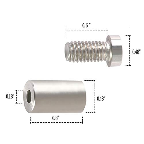 Standoff Screws For Wall Mount Acrylic Picture Frame Hardware 1/2" X 1" Aluminum Silver Finish Nails For Acrylic Glass Sign Holder 4 Pcs #TOP2