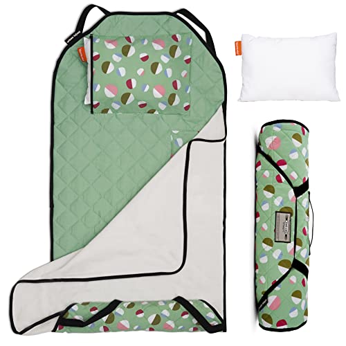 Image of Urban Infant Tot Cot Kids Nap Mat - Toddler Preschool Daycare Bedding Cover with Blanket and Pillow - Pistachio