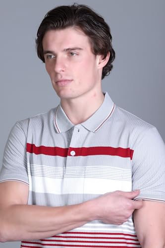 Image of SANE ORIGINALS T-Shirt for Men with Pocket || Textured Striped Polo for Men