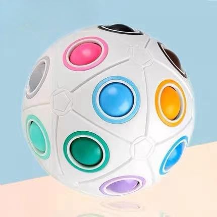 Original Regenbogenball, Großer Regenbogenball mit 19 Kugeln, Geschicklichkeitsspiel für Kinder, Spannendes Geschenk für Mädchen und Jungen ab 6 Jahren, fördert räumliches Denken