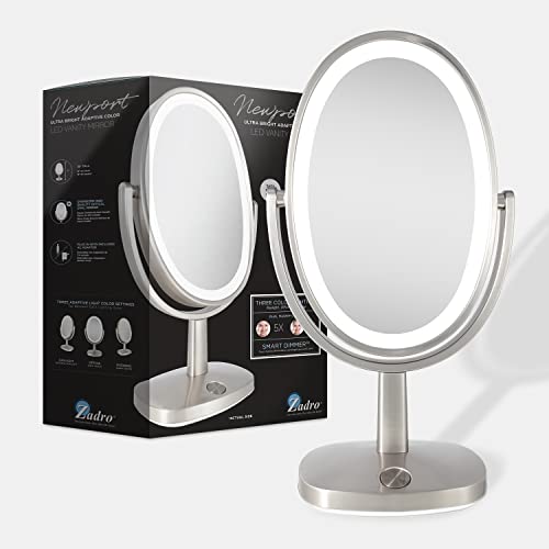 Zadro Newport 10" by 18" Oval LED Lighted Makeup Mirror with Magnification 5X/1X Touch Control Makeup Mirror with Lights by Zadro - Image 8
