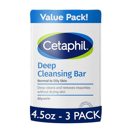 Cetaphil Deep Cleansing Face & Body Bar for All Skin Types, 3 Count