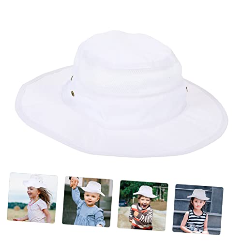Mesh Sun Hat for Lightweight Beach Bucket Hat for Outdoor Activities Sun Protection for Boys for Travel and Summer Fun White4