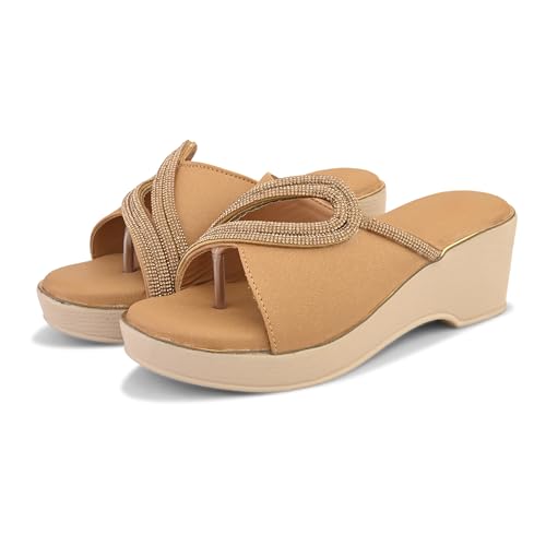 Image of Centrino Women's Wedge Heel Sandals | Stylish Slip-On Sandals for Ladies | Soft Cushioned Footbed for Comfort | Elegant & Trendy Design | Lightweight and Durable Fashion Footwear (9404)