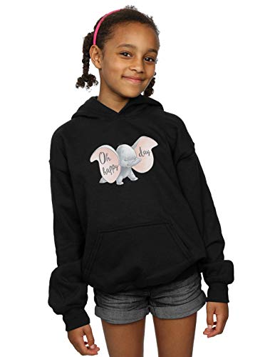 Disney Girls Dumbo Happy Day Hoodie Black 9-11 Years