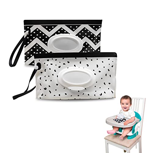 Pochette de Lingettes Humides,Boite Lingettes Humides,Distributeur Lingettes Humides,EVA Réutilisable Boite Lingette Bebe,Sac Lingettes Humides pour Bébé,Enfants,Voyage,2PCS