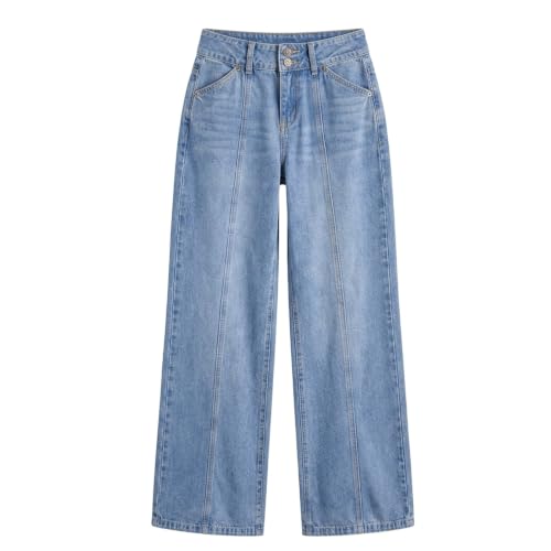 Sweatpants Jeans for Women High Waisted Wide Leg Baggy Denim Pants Blue - image 5