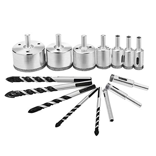 Drill Bit Set, 10 pcs Diamond Hole Saw Sets and 5 pcs Twist
