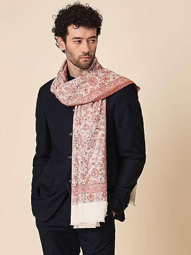 Image of Zamour Faux Pashmina Soft Jamawar Woven Jacquard Shawl for Men