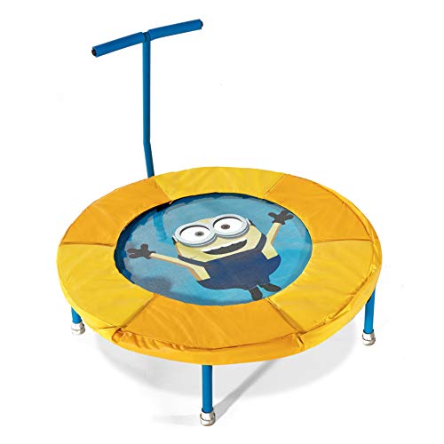 Plum Minions Junior Mini Bouncer Trampoline With Handle Sky Blue/Yellow