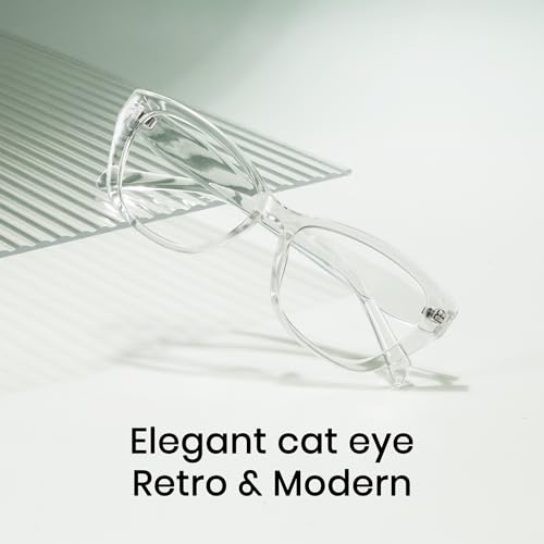 Image of Cyxus Cat Eye Blue Light Glasses for Women Reduce Eye Strain 8154 | Eye Protection,UV Protection,Stylish Chunky Frame,Ideal for Office Work Daily Work