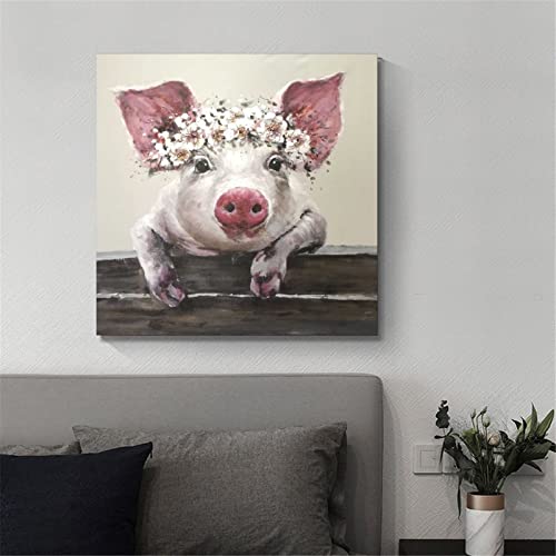 Liijpgg Pigs With Flower Crowns Poster Decorative Painting Canvas Wall Art Living Room Posters Bedroom Painting 12X12Inch thumb #6