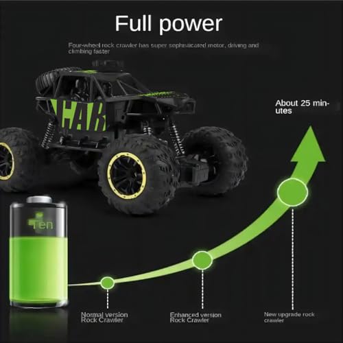 Image of CADDLE & TOES Remote Controlled Monster Like Model Sports Car and Controlling Speed with Gun Remote Toy (Green), Kid, Rechargeable Car for Kids| Monster Truck (Xt-Smoke-Green)