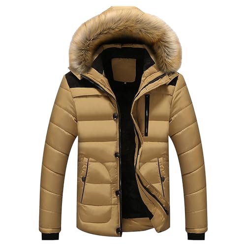 Manteau à capuche amovible en fourrure pour hommes doudoune matelassée grand et haut
