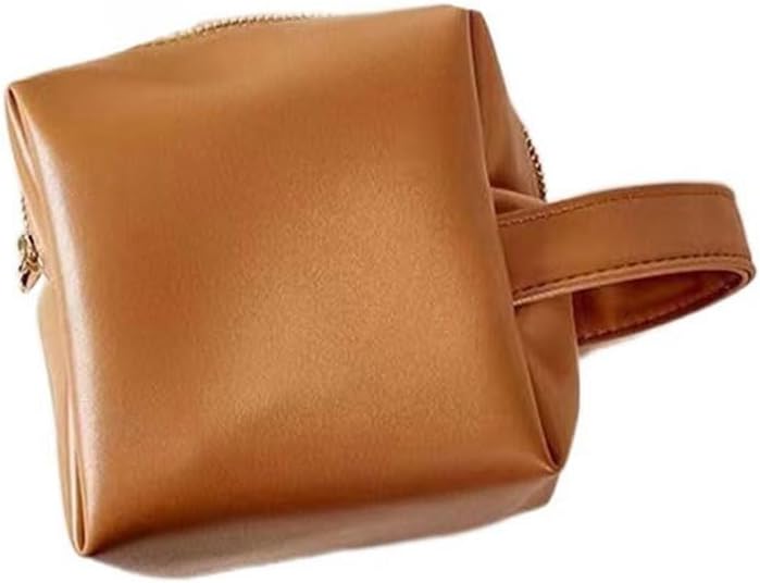 Square waterproof leather portable makeup bag small multifunctional mini storage with high appearance value