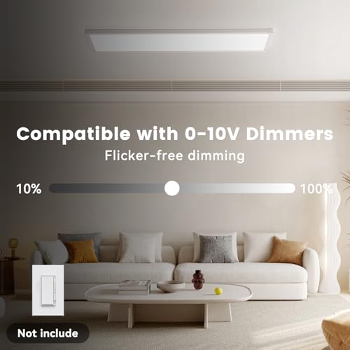 Image of AIKVSXER 2Pack 1x4 LED Flat Panel Light, 6500LM Ultra-Bright, 30-50W White