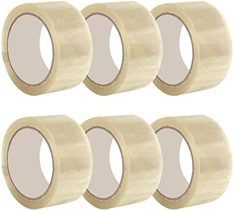 Clear Tape for Packing Boxes, Parcel Packaging | Strong Clear Packing Tape for Moving House, Cardboard Box, Cartons and Gifts | Heavy Duty Clear Parcel Tape. Pack of 6 Rolls (48mm width x 66m long)