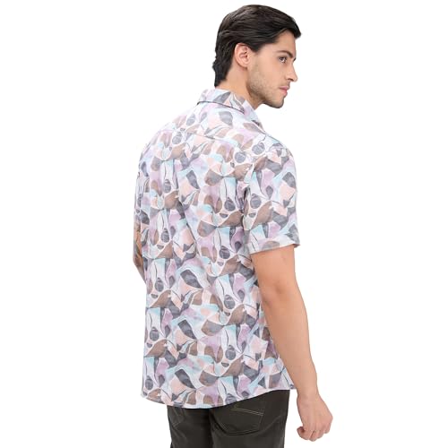 Image of Spykar Men's Slim Fit N /A Half Sleeve Printed Casual Shirts