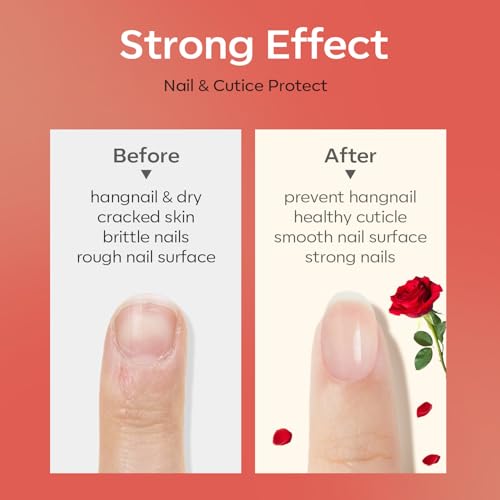 modelones Nail Strengthener Cuticle Oil for Nails Rose Nail Oil for Growth and Strength Nail Growth Oil Cuticle Care Quick Dry Nail Care Moisturize and Strengthen Damaged Nails 15ml 0.5Fl Oz