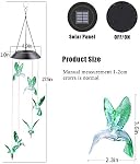 Ninonly Solar Wind Chime, Solar Hummingbirds Wind Chimes,Waterproof Color Changing Solar Power Hanging Light for Outdoor Yard Decor, Best mom Gifts/Grandma Gifts/Birthday Gift for mom