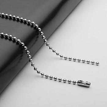 Amazon.com: Silver Oxide Stainless Steel Ball Chain Necklace