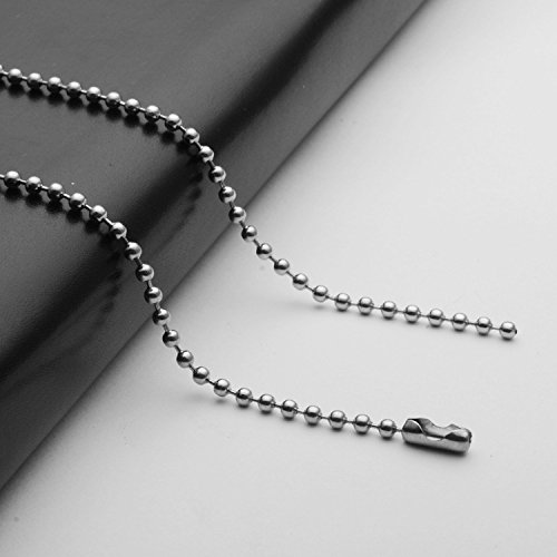 Amazon.com: Silver Oxide Stainless Steel Ball Chain Necklace
