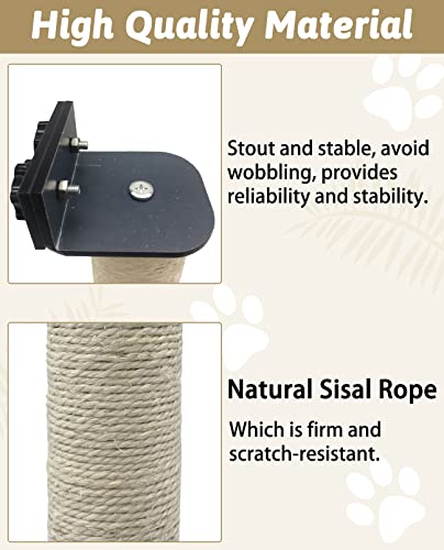 VCEPJH 2 Pcs Cat Scratching Post for Crate Cage Mounted Cat Scratcher Natural Sisal Scratch for Scratching and Climbing Furniture 15x2.7inches (White) - Thumbnail 4