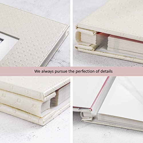 Large Wedding Photo Album Scrapbook Self-Adhesive Pages For 4X6 5X7 8X10 Photos,60 Pages, Ideal For Weddings, Birthdays, Baby Showers-White #TOP4