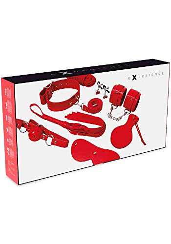 Kit BDSM Red Series Experience en cuir souple pour amateurs de jeux de roles intimes