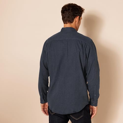 Image of Amazon Essentials Men's Regular Fit Long-Sleeve Flannel Shirt, Soft Brushed Cotton, Lightweight yet Warm