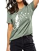 Dresswel Women Peace Dove Feather Graphic Print T-Shirt Crew Neck Short Sleeve Tee Shirts Summer Tops(1-Olive Green,L) #1