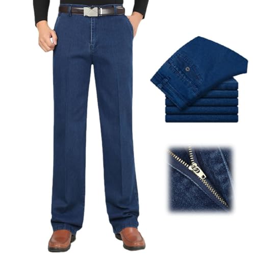 Men's High Waist Straight Fit Jeans,Jettjeans - Men's High Waist Retroslim Fit Straight Leg Jean