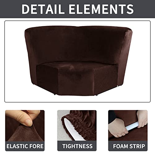 Topchances Corner Sofa Cover 1 Piece Additional Corner Seat Cover Sectional Recliner Sofa Slipcover Velvet Stretch Soft Corner Piece For Reclining L Shape Sofa Couch #TOP2