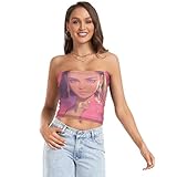 Glamouröses bauchfreies Damen-Top, sexy Dekolleté, trägerlose BHs für Teenager, Fitnessstudio, Glam Women Pink, Groß