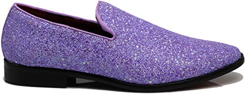 Image of SPK04 Men's Vintage Glitter Dress Loafers Slip On Shoes Classic Tuxedo Dress Shoes