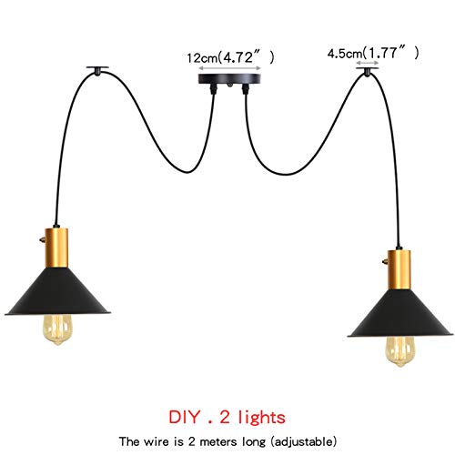Lámpara de techo de metal de bricolaje con interruptor para solucionar techos altos 3