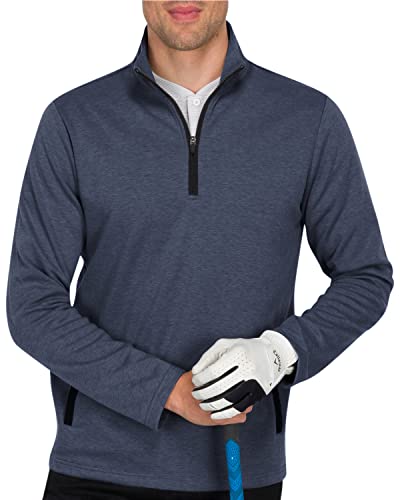 Three Sixty Six Men's Pullover Sweater - Dry Fit Breathable Half Zip Golf Jacket 4-Way Stretch Moisture Wicking & Anti-Odor #TOP24